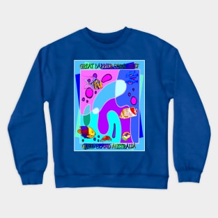 Great Barrier Coral Reef Queensland Australia Abstract Print Crewneck Sweatshirt